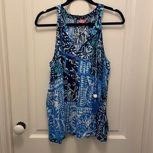 Blue and Green Lilly Tank Top